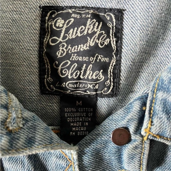 Lucky Brand Denim Jacket with Colorful Embroidery - Picture 3 of 3